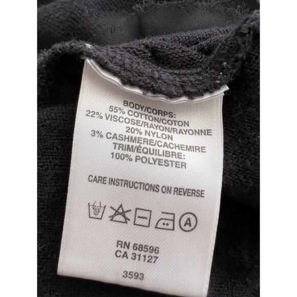 VIntage DKNY Ruffle Shrug 3/4 Sleeve Knit Sweater Hook Eye Small Black Y2K 2000 - Picture 5 of 5